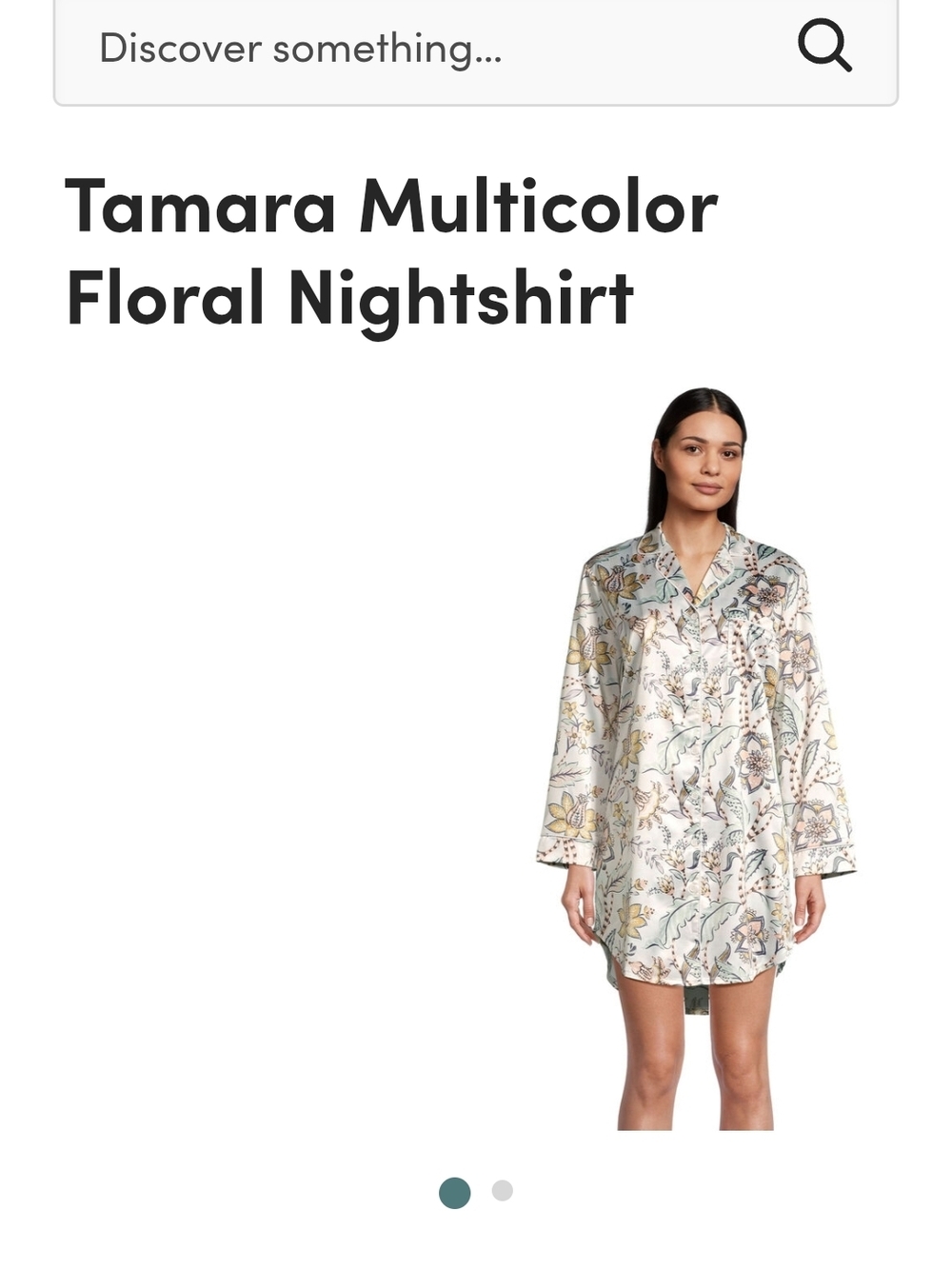 Cost Plus World Market Cream Multicolor Floral Nightshirt